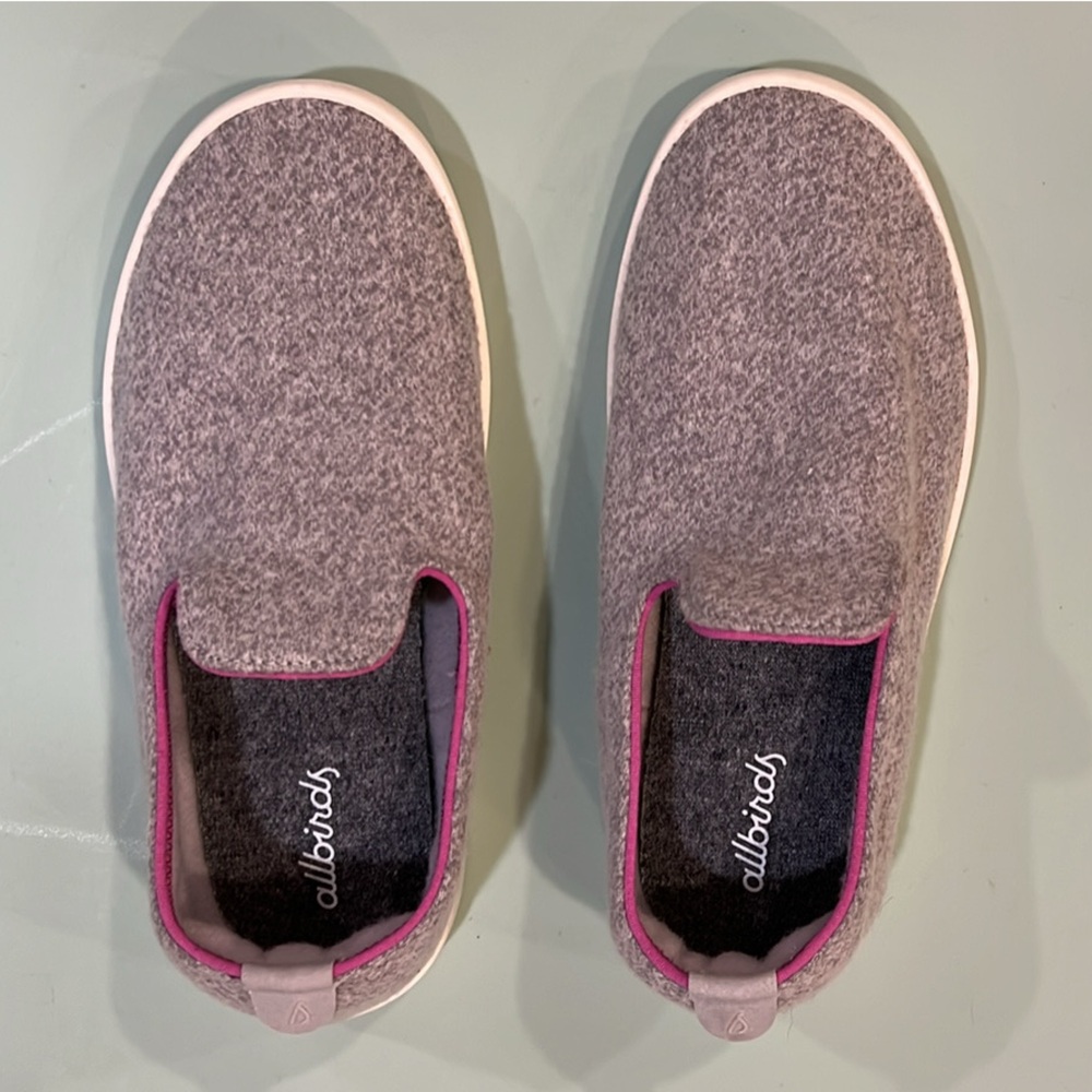 NEW Allbirds Y2 Wool Gray and Pink Soft Slip-On Comfort Shoes